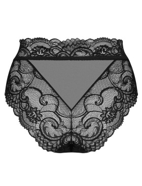 Высокие кружевные трусики Obsessive ELIZENES PANTIES, Цвет: черный, Размеры: S/M, изображение 4