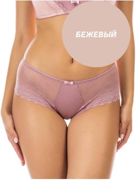 Кружевные трусы слипы UNICONF NM09 бежевый, Цвет: бежевый, Размеры: S