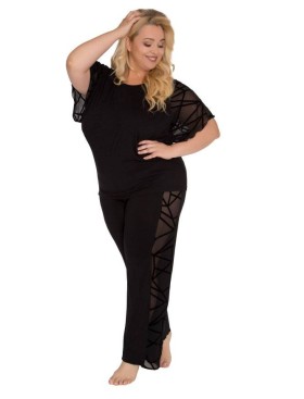 Вискозный комплект топ и брюки Akcent 578, Цвет: черный, Размеры: L