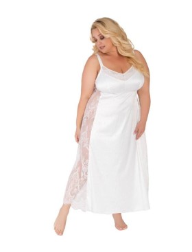 Длинная атласная сорочка Akcent 591 экрю, Цвет: экрю, Размеры: XL