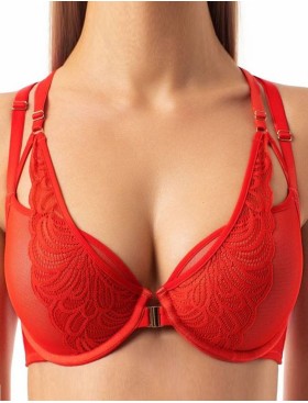 Бюстгальтер пуш-ап Coquette Revue ZODIAC 82120-07К с кружевной спинкой, Цвет: красный, Размеры: 80C