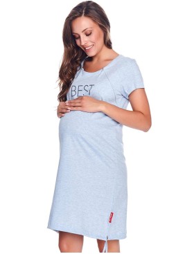 Хлопковая сорочка с коротким рукавом Doctor Nap TCB.9081 BLUE GREY, Цвет: голубой, Размеры: S