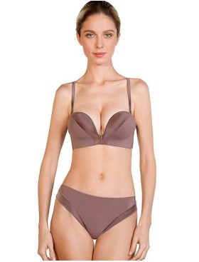 Бюстгальтер планж супер пуш-ап Mioocchi CRYSTALL 7737 stone, Цвет: stone (кофейный), Размеры: 70D, изображение 4