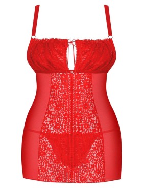 Сексуальная сорочка с трусиками Obsessive BLOSSMINA CHEMISE, Цвет: красный, Размеры: 6XL/7XL, изображение 3