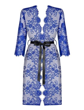 Кружевной пеньюар Obsessive COBALTESS PEIGNOIR, Цвет: синий, Размеры: S/M, изображение 3