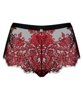 Кружевные трусики шорты Obsessive REDESSIA, Цвет: черный/красный, Размеры: S/M, изображение 3