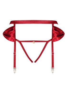 Пояс для чулок + стринги Obsessive RUBINESA GARTER BELT, Цвет: красный, Размеры: L/XL, изображение 3