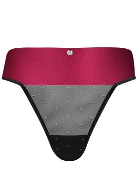 Трусики стринги Obsessive TIENESY THONG, Цвет: черный/красный, Размеры: S/M, изображение 3