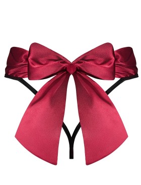 Трусики стринги Obsessive TIENESY THONG, Цвет: черный/красный, Размеры: S/M, изображение 4