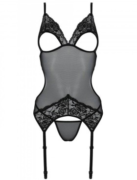 Соблазнительный корсет + стринги Passion CHRISTA CORSET, Цвет: черный, Размеры: 2XL/3XL, изображение 3