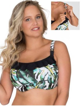 Верх купальника с мягкой чашкой Akcent AN241 M, Цвет: флора, Размеры: 85E