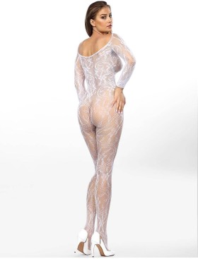 Эротический комбинезон сетка Anais MIRABELLA WHITE, Цвет: белый, Размеры: L/XL, изображение 3