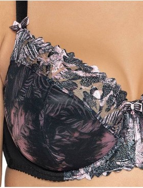 Полумягкий бюстгальтер с цветочной вышивкой Ava PEACE'N'LOVE 1957 PU, Цвет: черный, Размеры: 100C, изображение 2