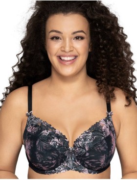 Бюстгальтер балконет с цветочной вышивкой Ava PEACE'N'LOVE 1959 U, Цвет: черный, Размеры: 100B, изображение 3