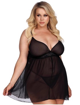 Сексуальная черная сорочка Gorgeous JASSLYNN, Цвет: черный, Размеры: XL/2XL