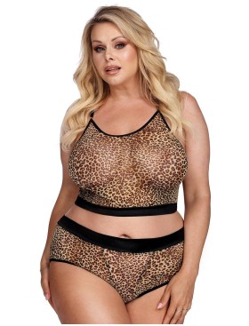 Соблазнительный комплект Gorgeous MARCIANA SET, Цвет: леопард, Размеры: 5XL/6XL