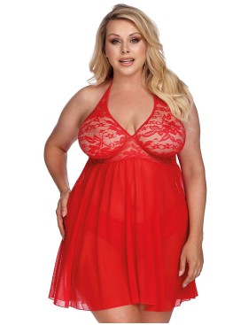 Сексуальная сорочка с кружевом Gorgeous PANDORA RED, Цвет: красный, Размеры: XL/2XL