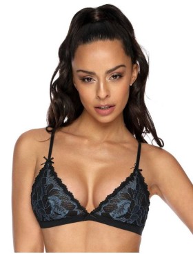 Мягкий триангул без косточек MAT ANGEL M-3329-0 черный с голубым, Цвет: черный, Размеры: 70E