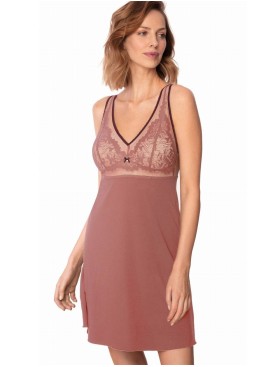 Трикотажная сорочка с кружевным лифом Nipplex ZOE, Цвет: пудра, Размеры: S