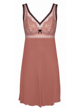 Трикотажная сорочка с кружевным лифом Nipplex ZOE, Цвет: пудра, Размеры: S, изображение 4