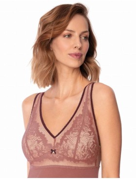 Трикотажная сорочка с кружевным лифом Nipplex ZOE, Цвет: пудра, Размеры: S, изображение 2