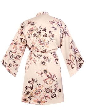 Короткий халат-кимоно из атласа Nipplex XIANA, Цвет: бежевый, Размеры: S, изображение 4