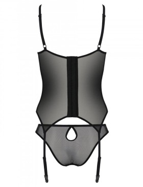 Корсет с трусиками Passion PRIMULA CORSET, Цвет: черный, Размеры: 2XL/3XL, изображение 4