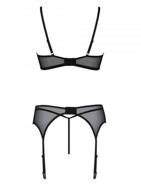 Сексуальный комплект с поясом для чулок Passion PRIMULA SET, Цвет: черный, Размеры: 2XL/3XL, изображение 4