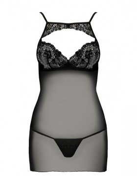 Соблазнительная сорочка Passion VERONIQUE CHEMISE, Цвет: черный, Размеры: S/M, изображение 3