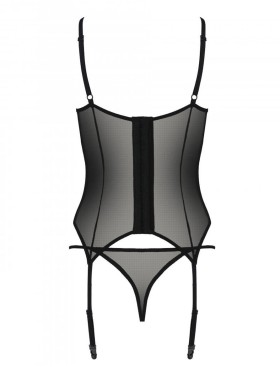 Корсет с трусиками Passion ZINNIA CORSET, Цвет: черный, Размеры: S/M, изображение 4