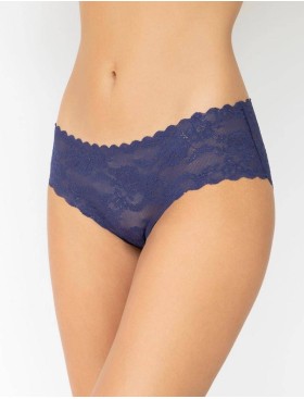 Кружевные бесшовные трусы слипы Julimex BELLIE GRANATOWE, Цвет: темно-синий, Размеры: S