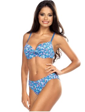 Голубой купальник с цветочным узором Lorin L2462/2, Цвет: голубой, Размеры: 70B