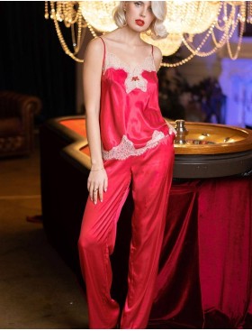 Атласный комплект-тройка Mia-Amore RUBY 7176, Цвет: красный, Размеры: XL, изображение 2