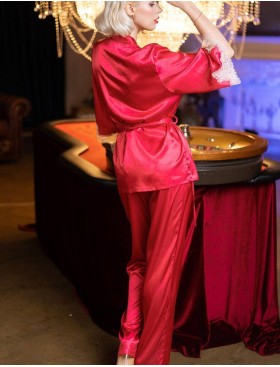 Атласный комплект-тройка Mia-Amore RUBY 7176, Цвет: красный, Размеры: XL, изображение 4