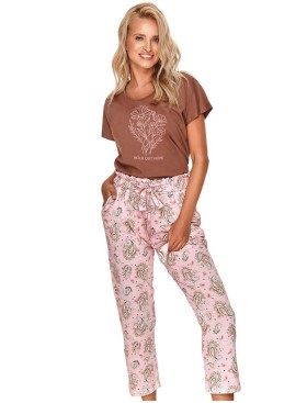 Женская пижама с брюками Taro 2685 IRINA какао/розовый, Цвет: какао/розовый, Размеры: S