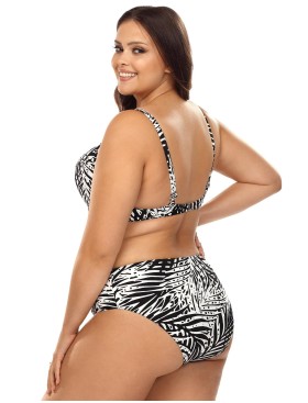 Черно-белый купальник с уплотненной чашкой Lorin L2411/2 BIG, Цвет: черно-белый, Размеры: 75E, изображение 2