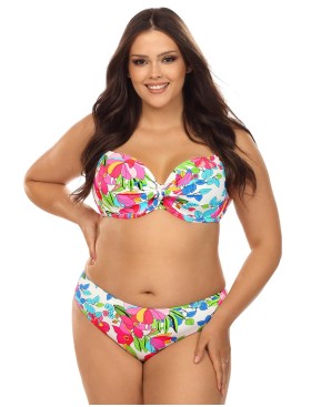 Яркий купальник с формованной чашкой Lorin L2413/2 BIG, Цвет: флора, Размеры: 80H