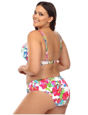 Яркий купальник с формованной чашкой Lorin L2413/2 BIG, Цвет: флора, Размеры: 80H, изображение 2