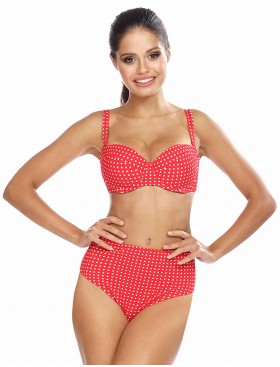 Раздельный купальник с высокими плавками Lorin L2430/2, Цвет: красный, Размеры: 75B
