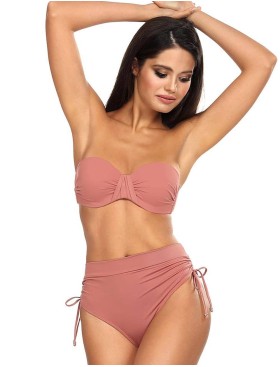 Купальник бандо с высокими плавками Lorin L2441/2, Цвет: пудра, Размеры: 70D