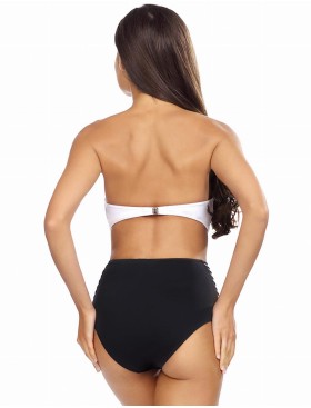 Черно-белый купальник бандо с высокими плавками Lorin L2446/2, Цвет: черно-белый, Размеры: 70C, изображение 2