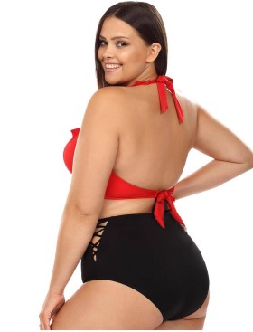 Купальник с мягкой чашкой на косточках Lorin L3107/2 BIG, Цвет: красный, Размеры: 70D, изображение 2