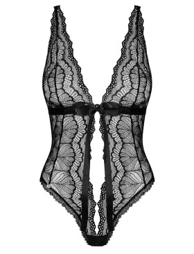 Черное кружевное боди Obsessive ISABELLIA TEDDY, Цвет: черный, Размеры: S/M, изображение 3