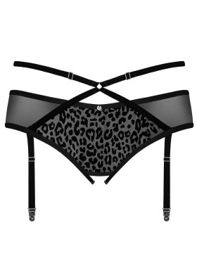 Пояс-трусики с пажами для чулок Obsessive JAGUERIA GARTER BELT, Цвет: черный, Размеры: 6XL/7XL, изображение 3