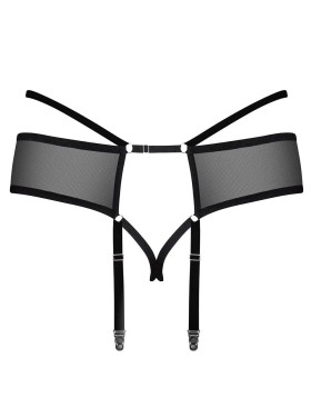 Пояс-трусики с пажами для чулок Obsessive JAGUERIA GARTER BELT, Цвет: черный, Размеры: 6XL/7XL, изображение 4