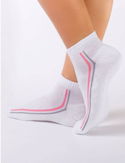 Укороченные женские носки CONTE ACTIVE 7С-41СП 015 белый/розовый, Цвет: белый/розовый, Размеры: 36/37