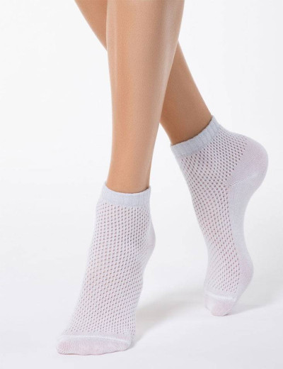 Укороченные женские носки CONTE AJOUR 15С-81СП 077 белый, Цвет: белый, Размеры: 38/39