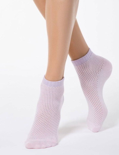 Укороченные женские носки CONTE AJOUR 15С-81СП 077 светло-розовый, Цвет: светло-розовый, Размеры: 36/37