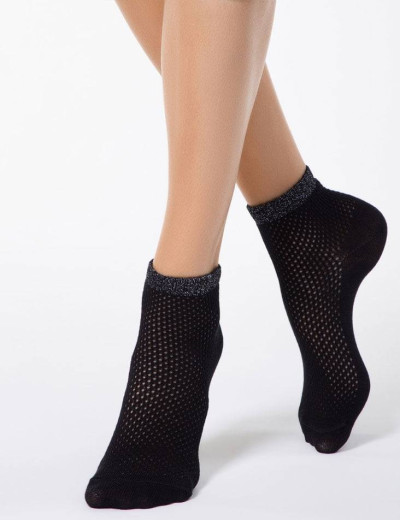 Укороченные женские носки CONTE AJOUR 15С-81СП 077 черный, Цвет: черный, Размеры: 38/39