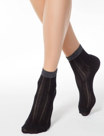 Укороченные женские носки CONTE AJOUR 15С-82СП 076 черный, Цвет: черный, Размеры: 36/37
